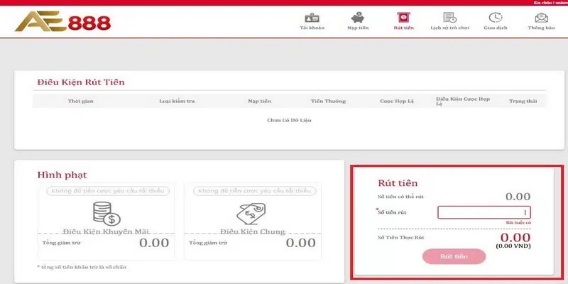 Cụ thể quy trình rút tiền hiệu quả tại AE888